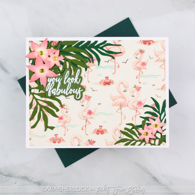 Two Fabulous Flamingo Cards Picket Fence Studios