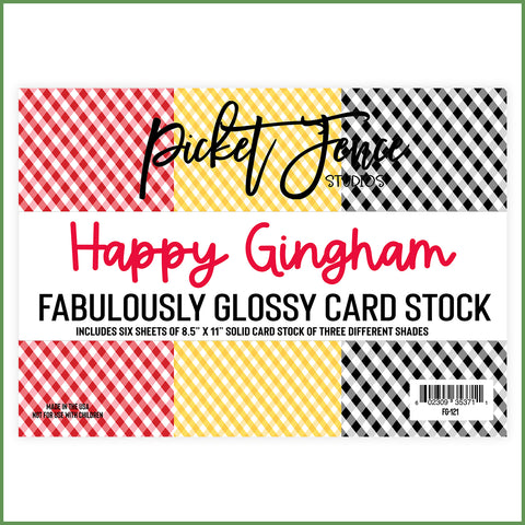 Fabulously Glossy Card Stock - Happy Gingham