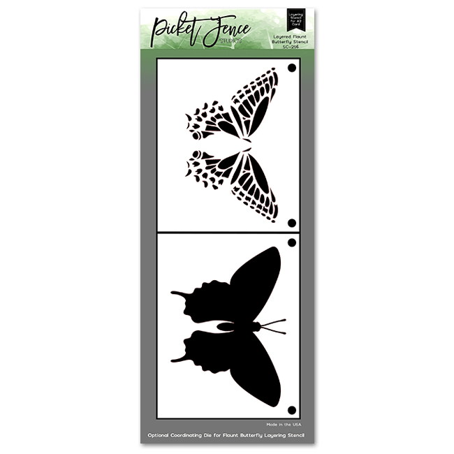 Layered Flaunt Butterfly Stencil