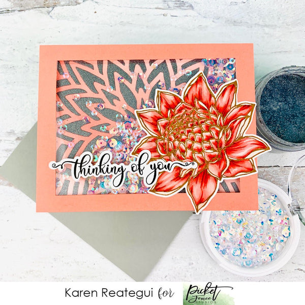 Torch Ginger Tropical Flower with FREE Coordinating Die - Picket Fence Studios