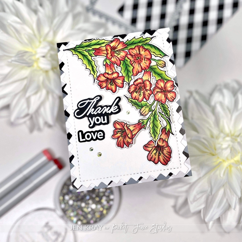 Personalized Thank You Card with Vibrant Floral Design