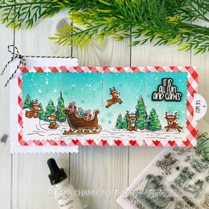 Reindeer at Play Interactive card