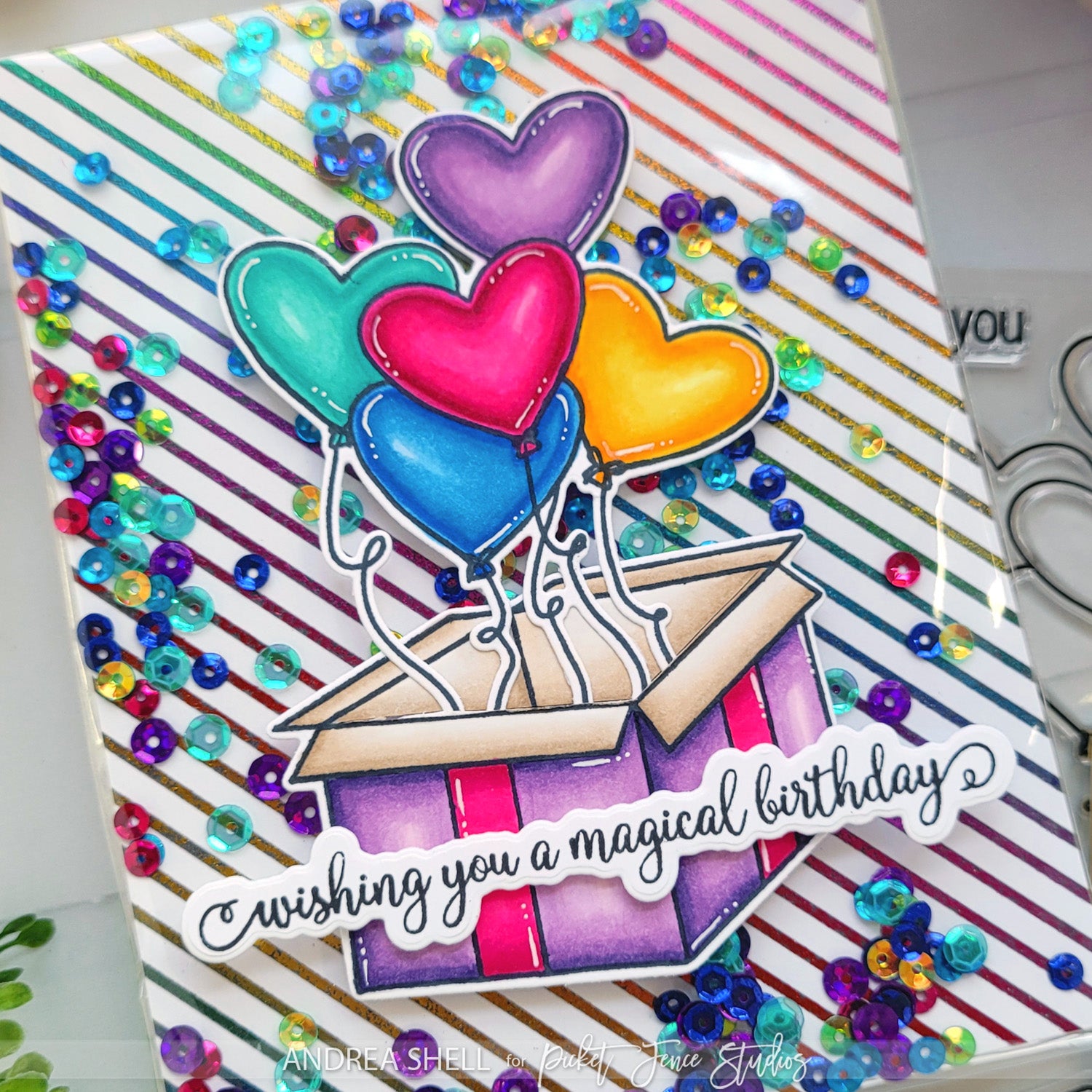 Rainbow Infinity Shaker Card