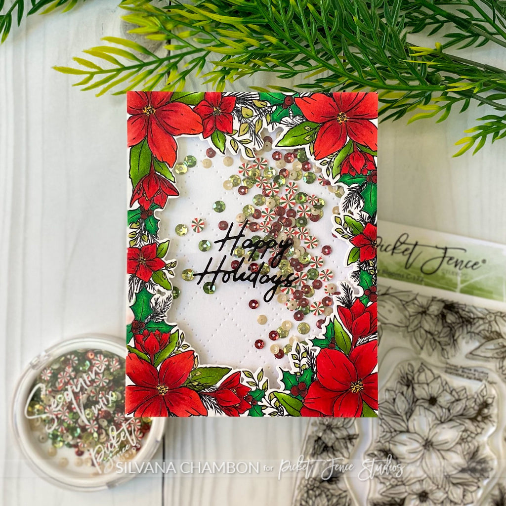 Winter Blooms Shaker Card