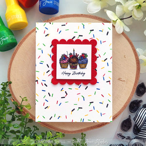Sweet Birthday card featuring Wreath Building Cupcakes for You stamp