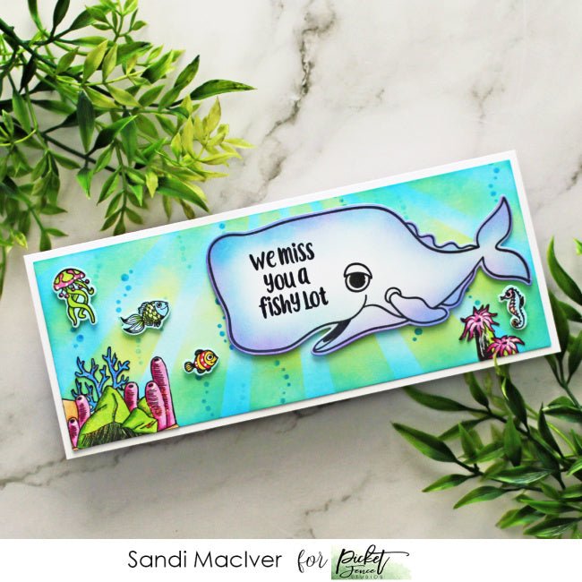 A whale of a Slimline Card - Picket Fence Studios