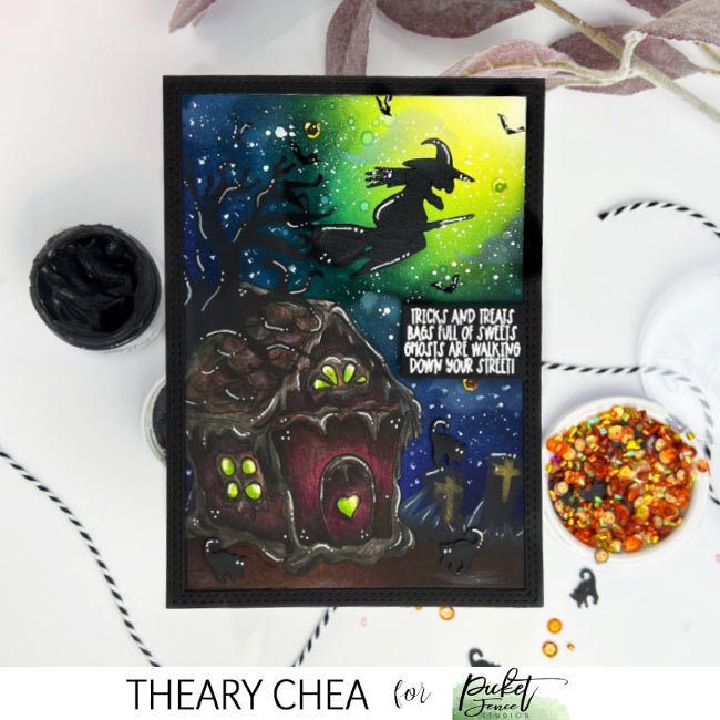 Build a Halloween Scene Using a Christmas Stamp - Picket Fence Studios