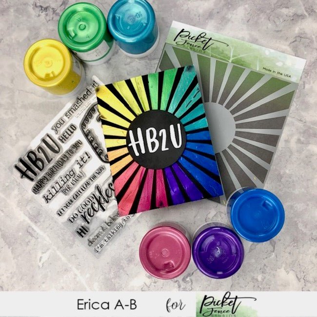 Burst Of Sun Stencil Fun with Erica - Picket Fence Studios