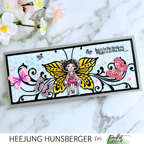 Butterfly with a girl-featuring Slim Line Hopes and Dream Butterfly - Picket Fence Studios
