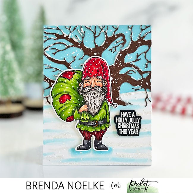 Christmas Countdown - Jolly Christmas Gnome Scene - Picket Fence Studios