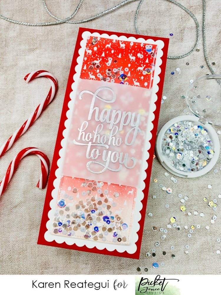 Christmas Shaker Card with Karen Reategui - Picket Fence Studios