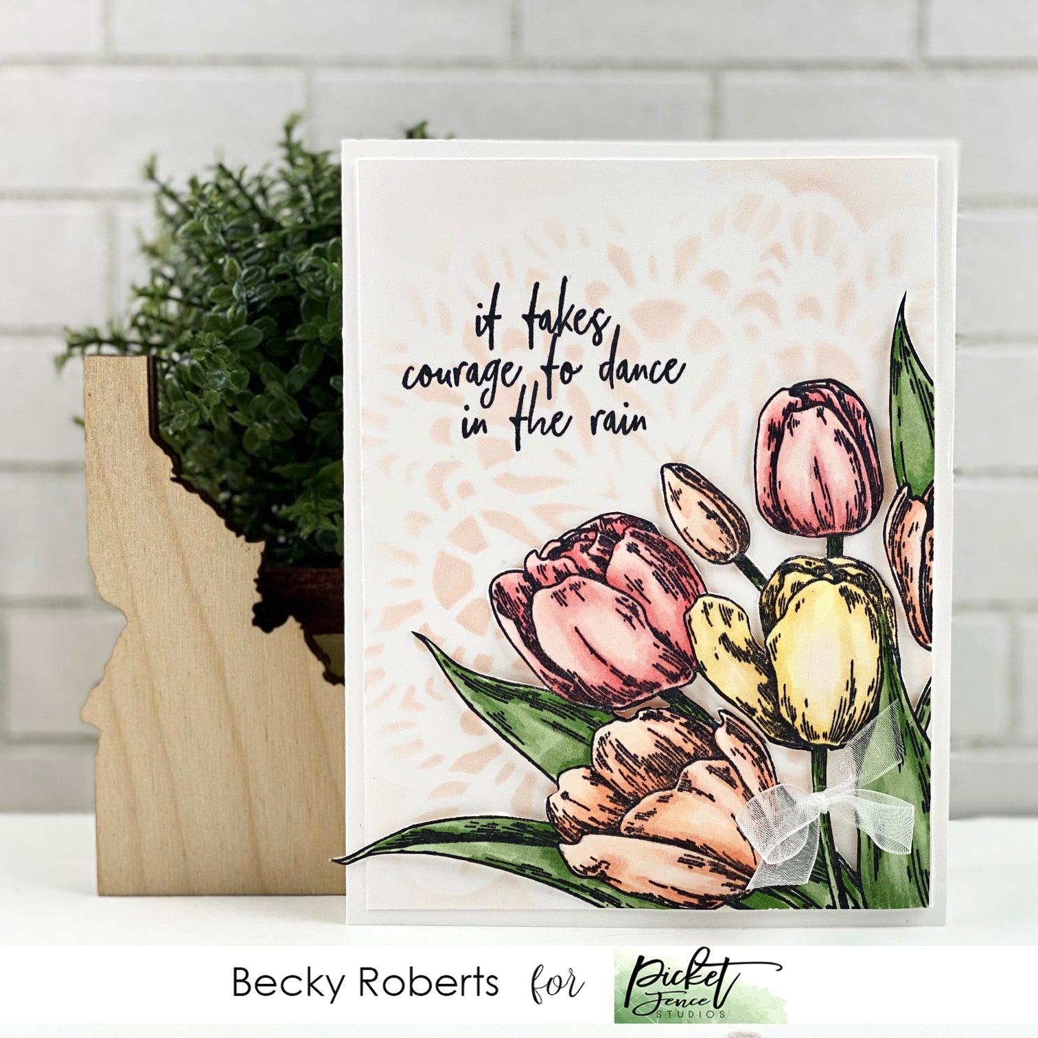 Early Tulip Bouquet Card - Picket Fence Studios