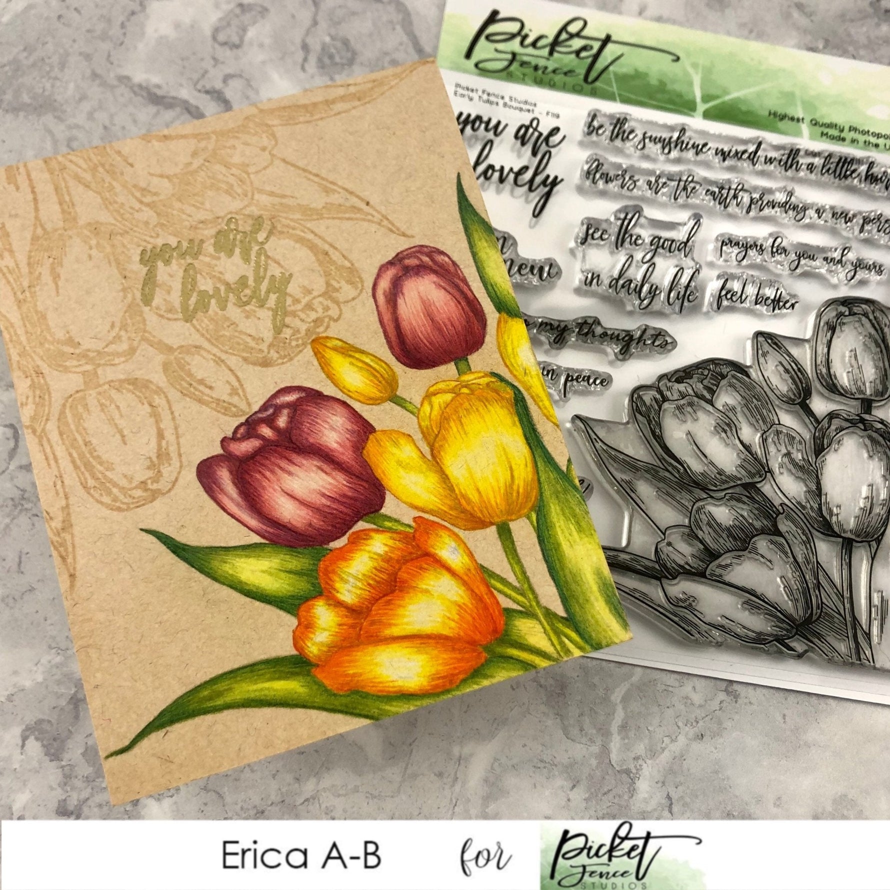 Early Tulip Bouquet Cards Two Ways with Erica - Picket Fence Studios