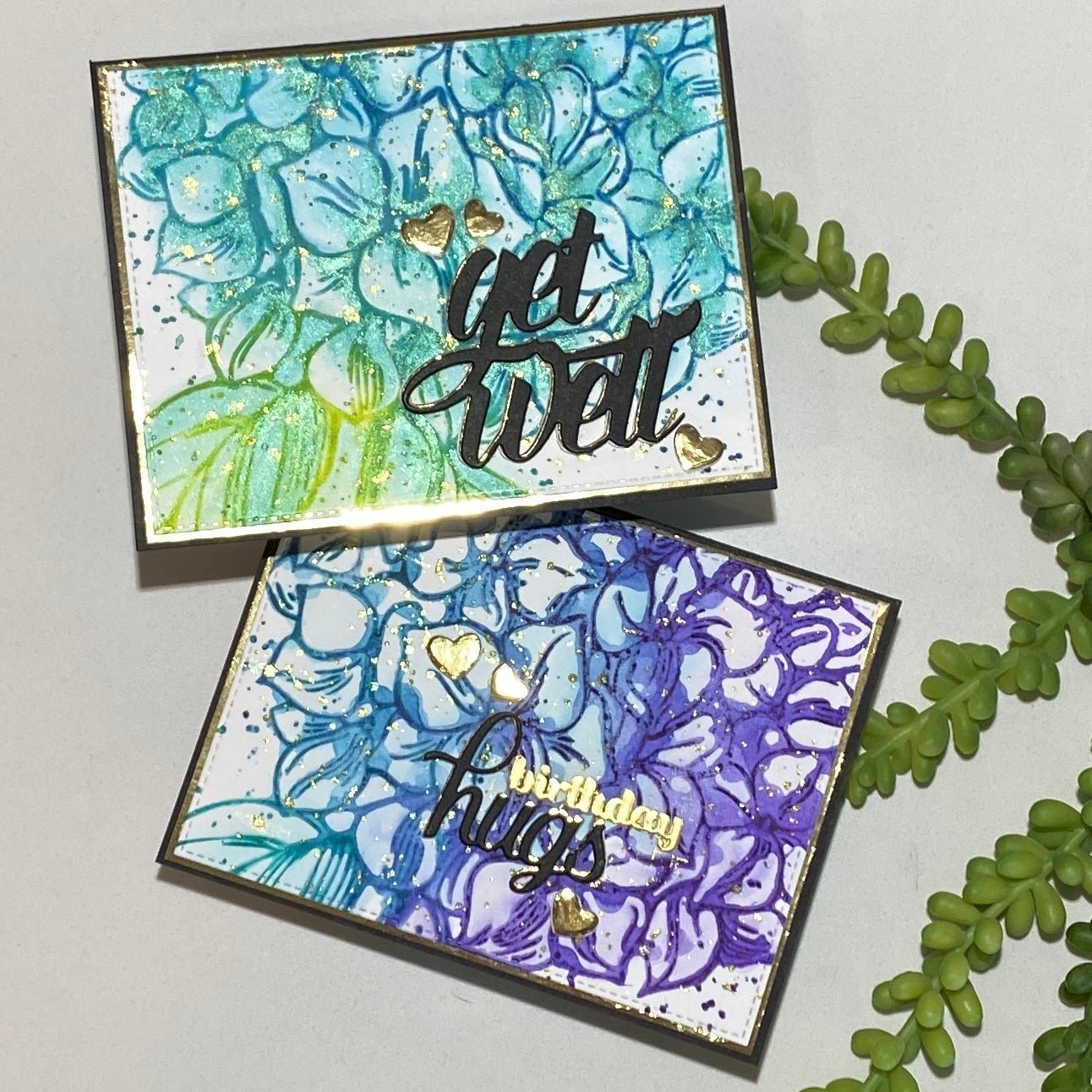 Easiest Faux Water Colour Stamping Technique Ever featuring MOPHEAD HYDRANGEA - Picket Fence Studios