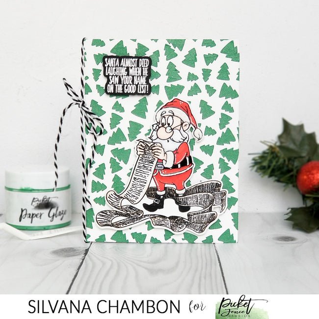 Easy Christmas card with stencil and stamp