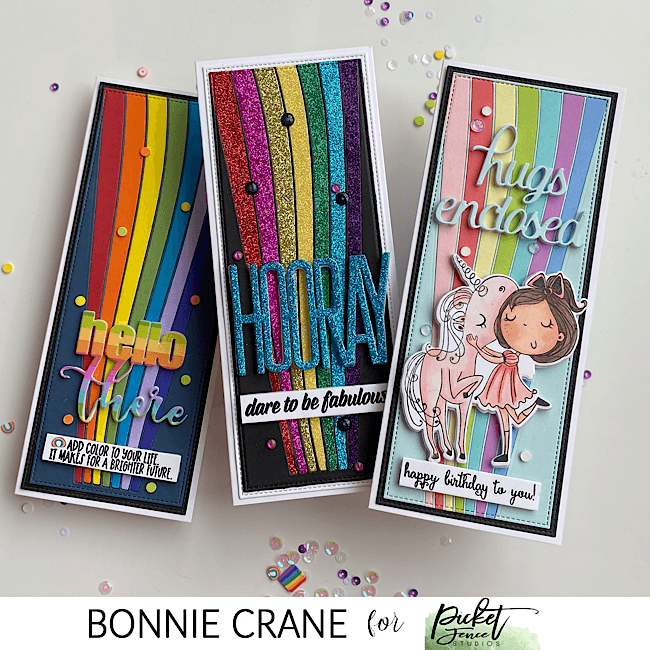 Easy Inlaid Paper Piecing featuring Picket Fence Studios' Slim Line Rainbow - Picket Fence Studios