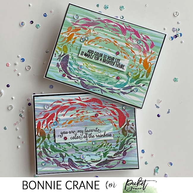 Easy Rainbow Emboss Resist featuring Picket Fence Studios’ Plenty of Fish - Picket Fence Studios