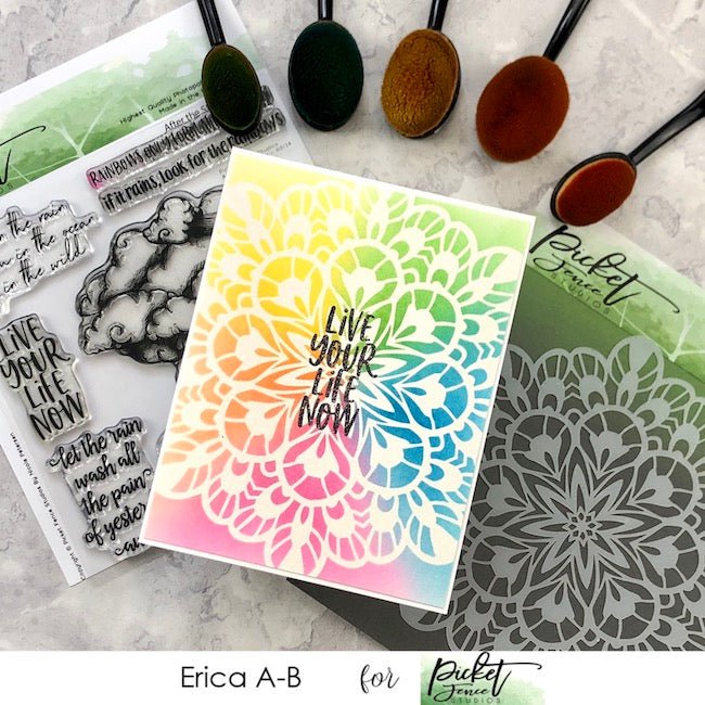 Fancy Kaleidoscope Stencil Cards with Erica - Picket Fence Studios
