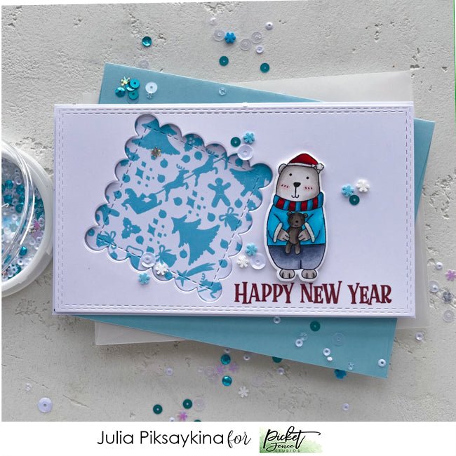 Happy New Year Mini Slimline Card with Julia - Picket Fence Studios