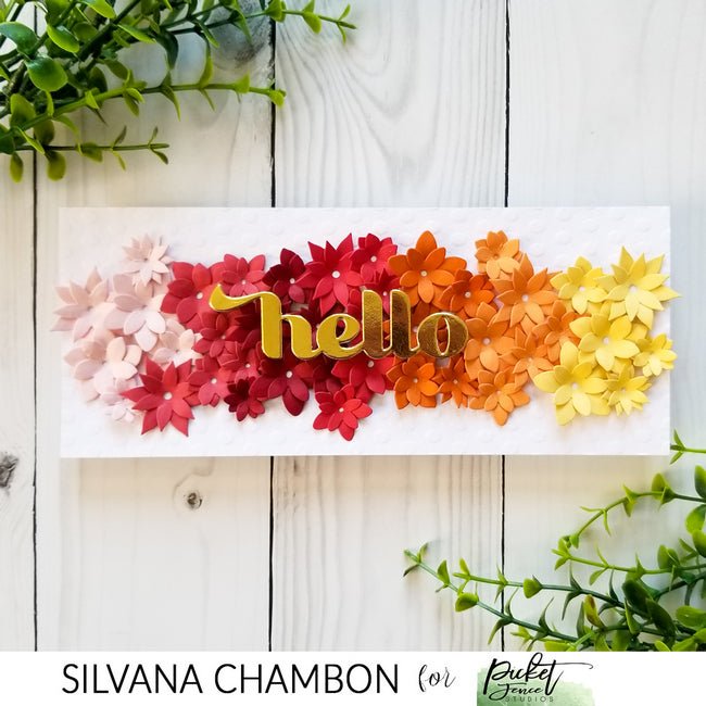 Hello and Blooming Blossoms dies - Picket Fence Studios