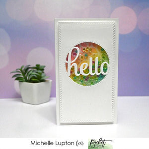 Hello shaker card with Michelle