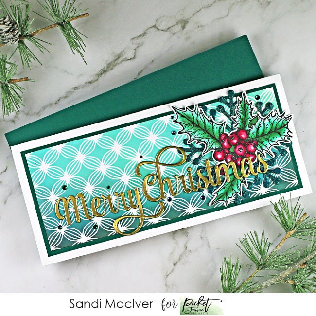 Holly Jolly Slim Line Christmas - Picket Fence Studios