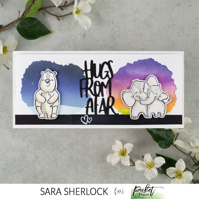 Hugs from Afar Scenic Card - Picket Fence Studios