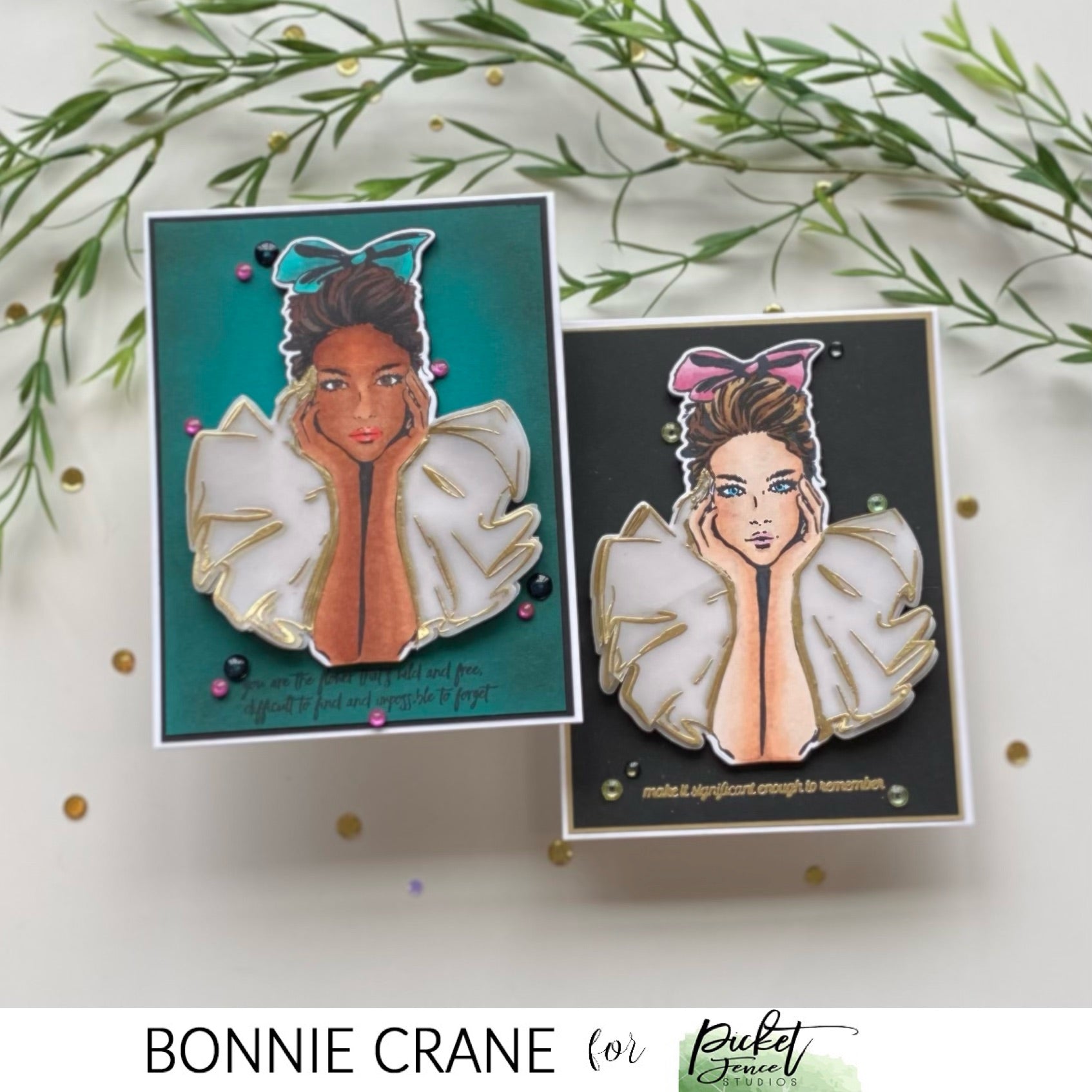 Iconic Beauty Scarlett with Ruffles of Vellum - Picket Fence Studios