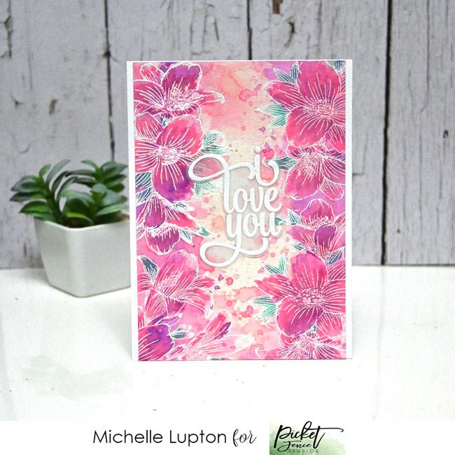 Ink smooshing lilies with Michelle - Picket Fence Studios