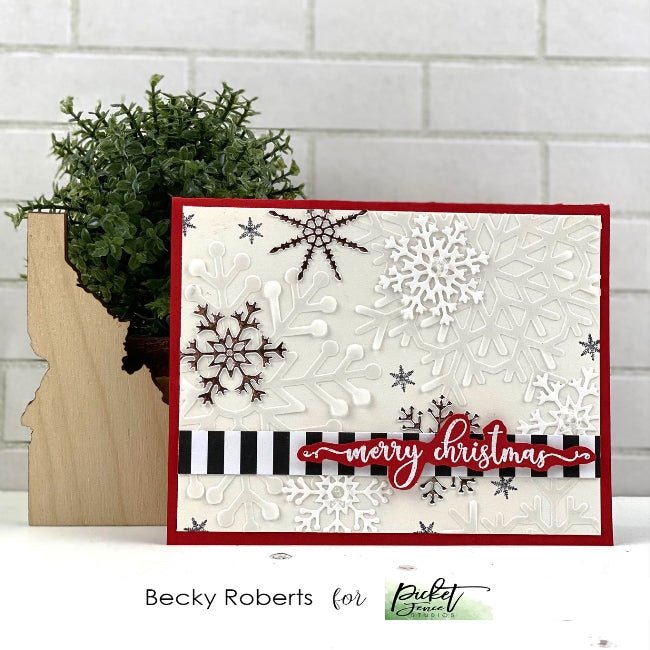 Merry Christmas Snowflakes - Picket Fence Studios