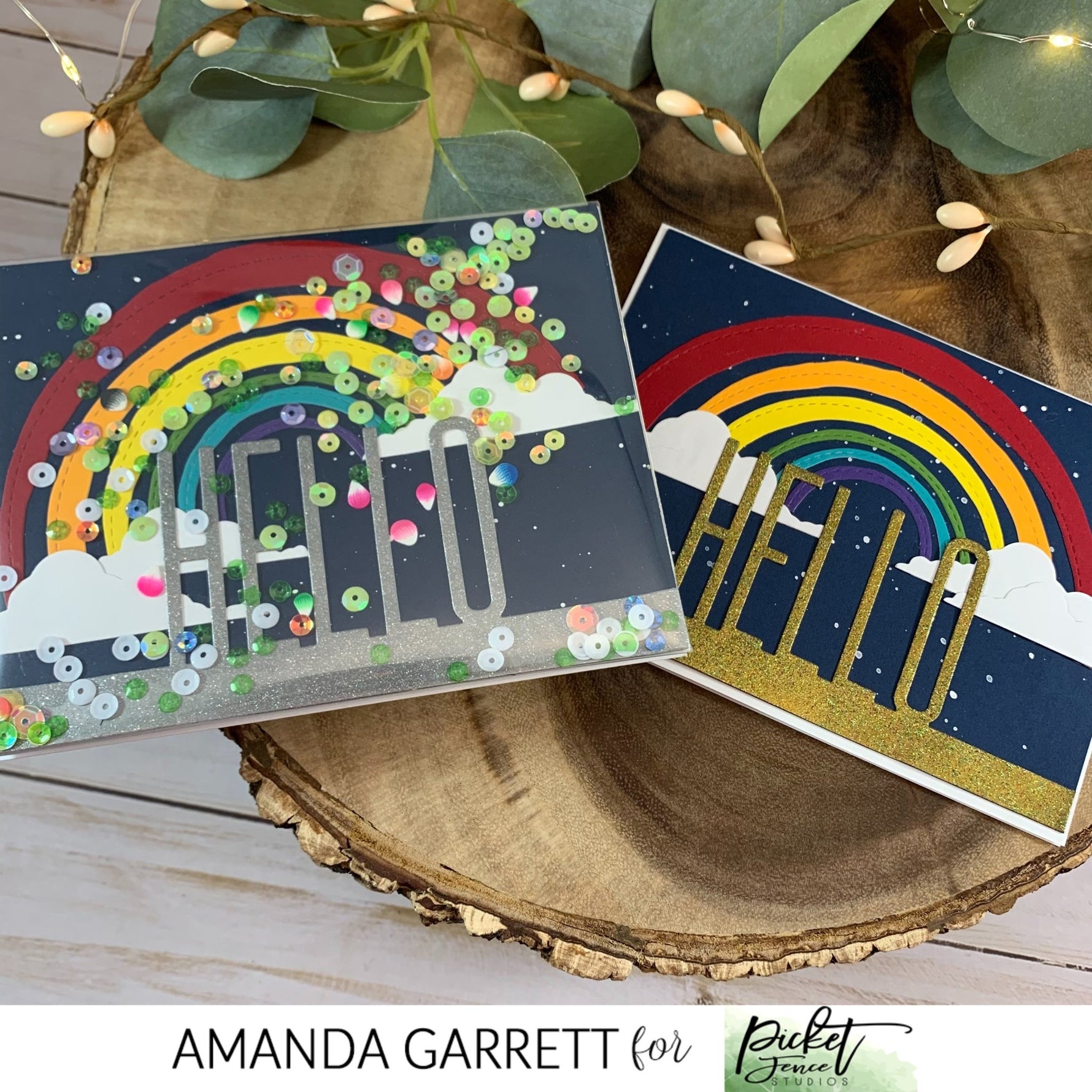 Misshapen Stitched Circle Rainbow - Picket Fence Studios