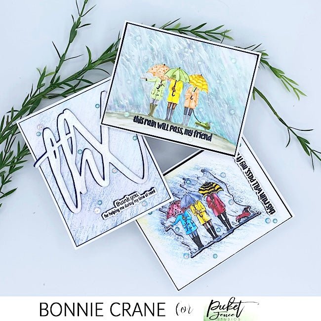 Paper Glaze Resist featuring This Rain Will Pass & Thx Word Die - Picket Fence Studios