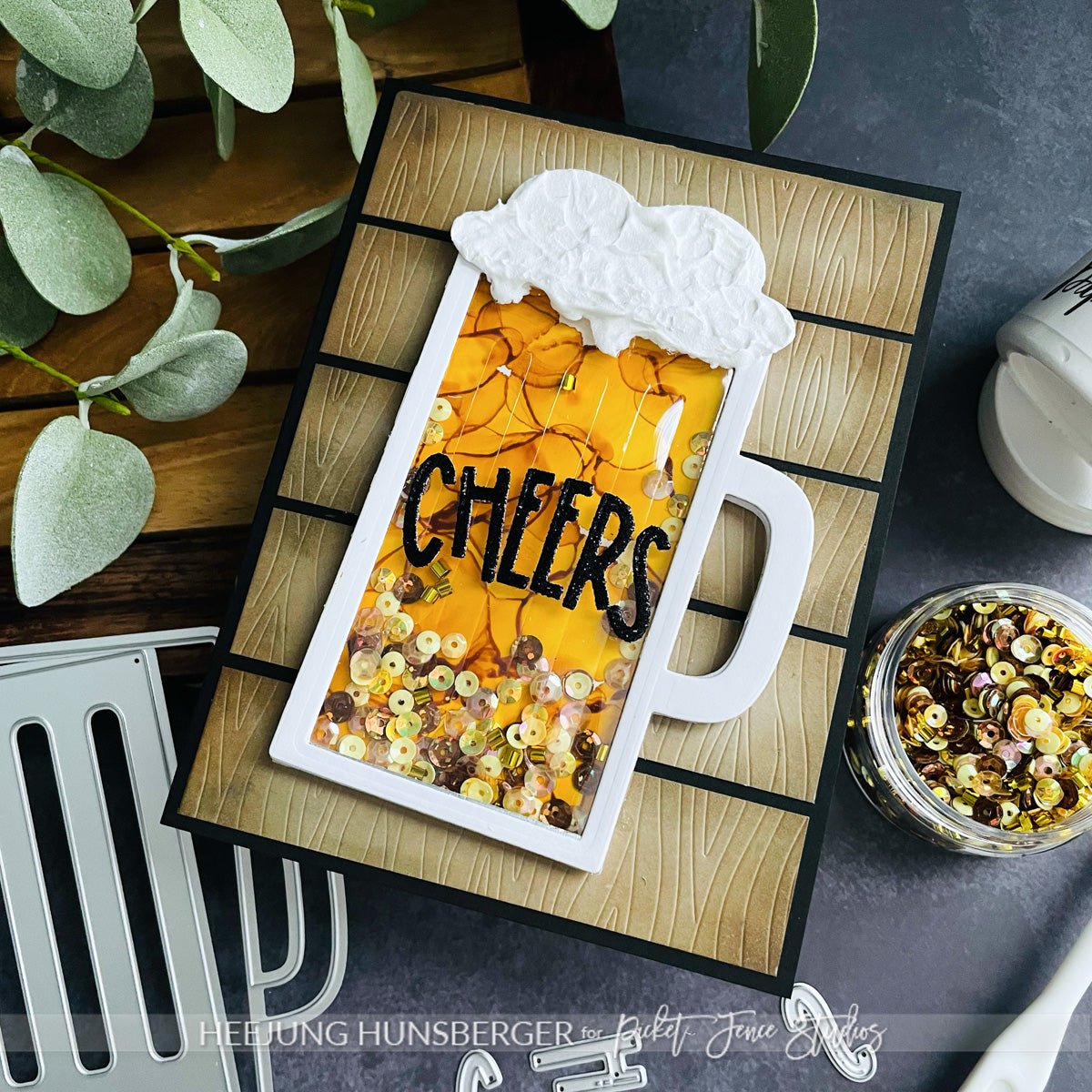 PFS- Craft Beer Mug Shaker Die Card - Picket Fence Studios