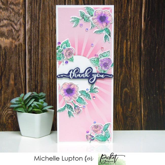 Pretty in Pink Thank you Card - Picket Fence Studios