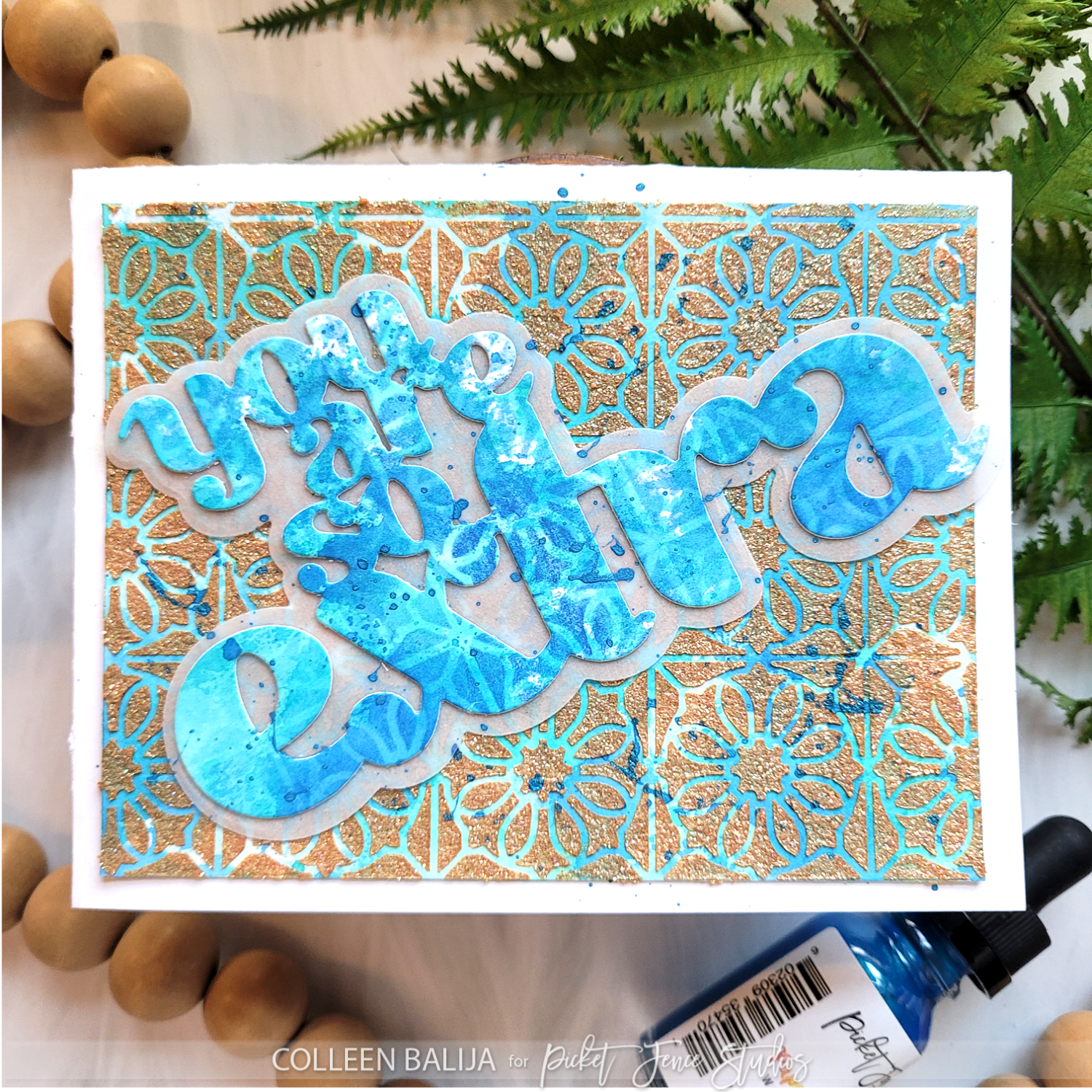 Adding Texture and Dimension with Stenciling and Ink Schmooshing