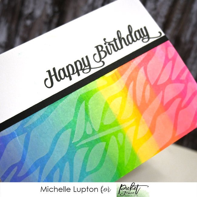 Rainbow birthday card with Michelle