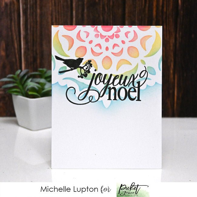 Rainbow Christmas card with Michelle - Picket Fence Studios