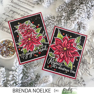 Seasonal Christmas Flowers Poinsettia Cards