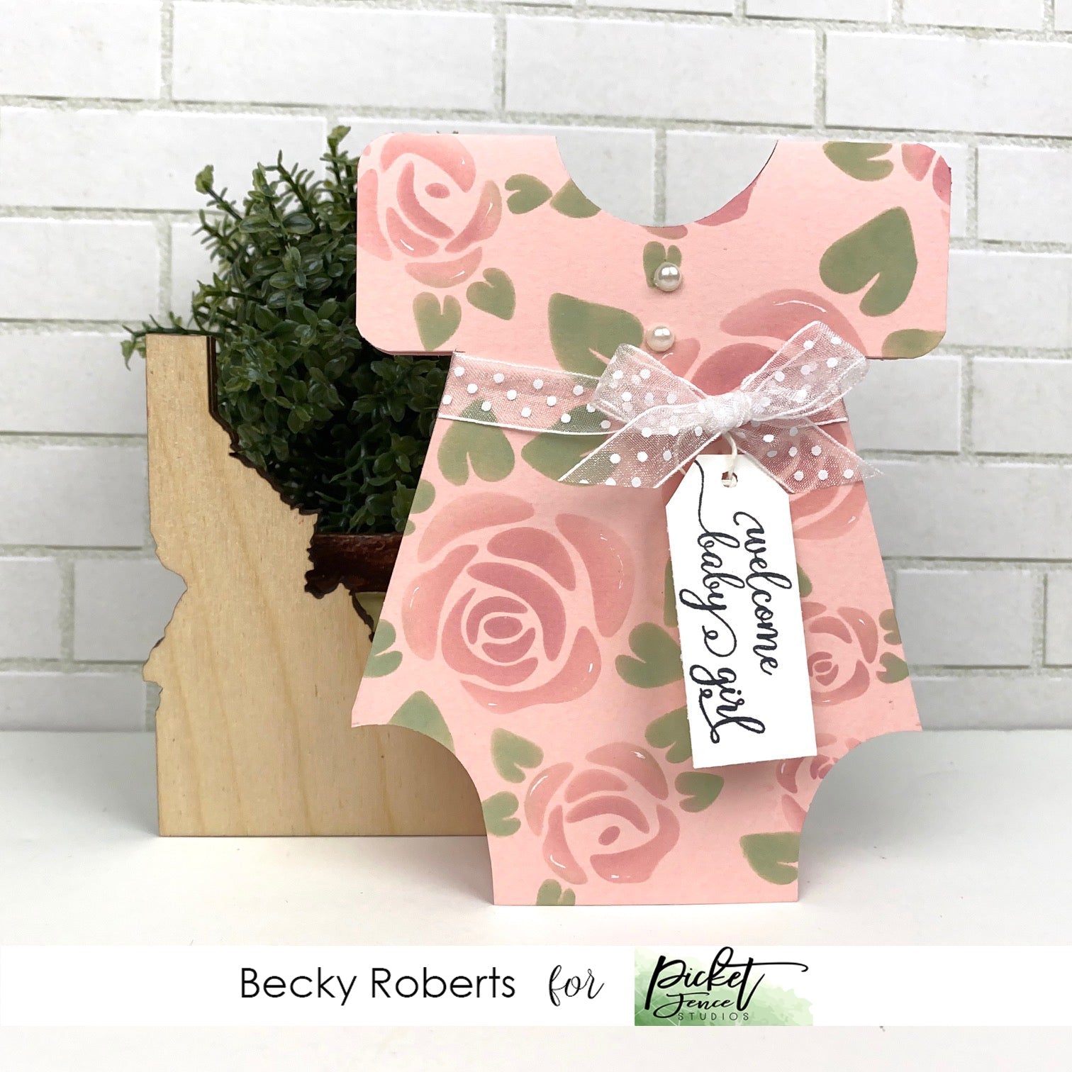 Sleeping Baby Onesie Card - Picket Fence Studios