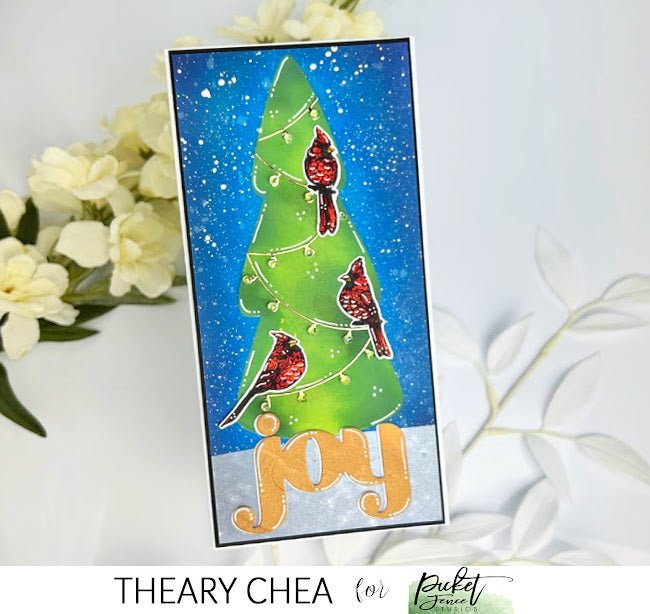Slim Line Christmas Card - Picket Fence Studios