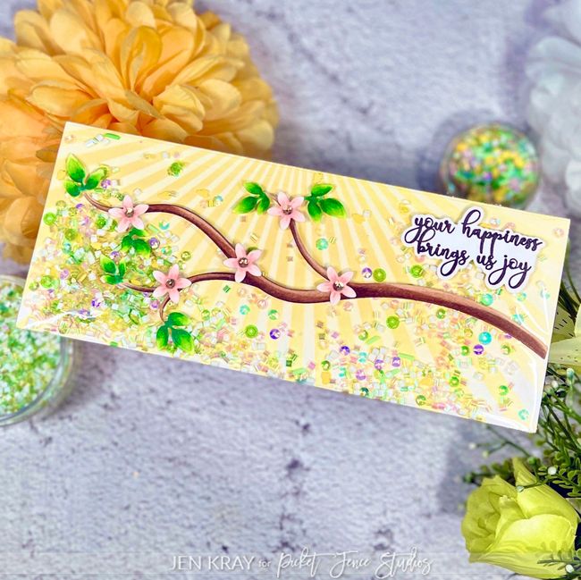 Slimline, Full Front Shaker Card - Picket Fence Studios