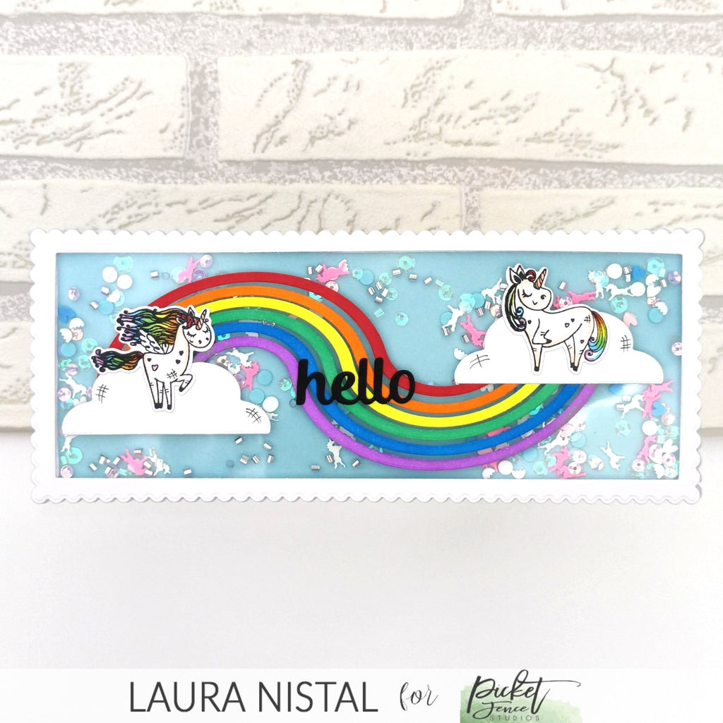 Slimline unicorn card by Laura