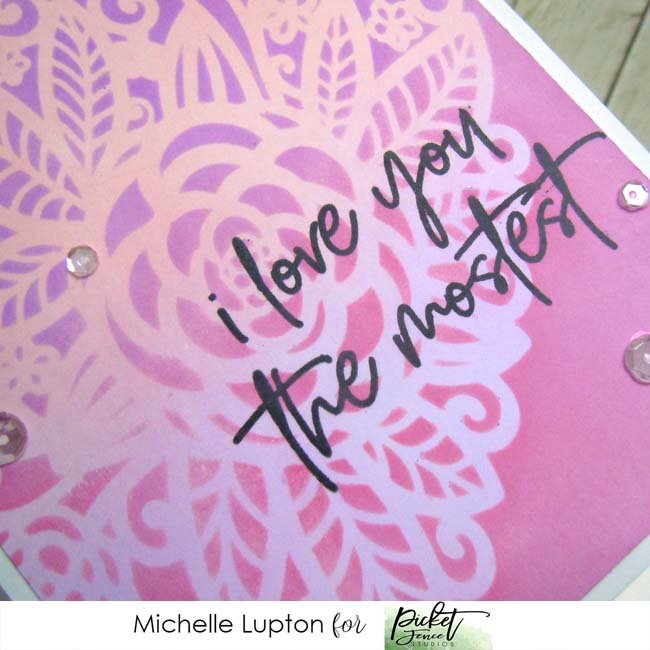Stenciled Valentine's day card with Michelle Lupton - Picket Fence Studios