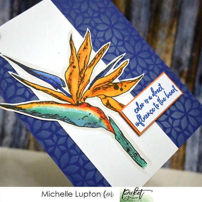 Strelitzia card by Michelle - Picket Fence Studios