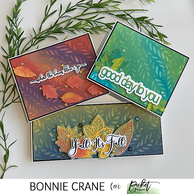 Stretching Your Stencils with Ink Lifting featuring Picket Fence Studio's Shadow of Leaves - Picket Fence Studios