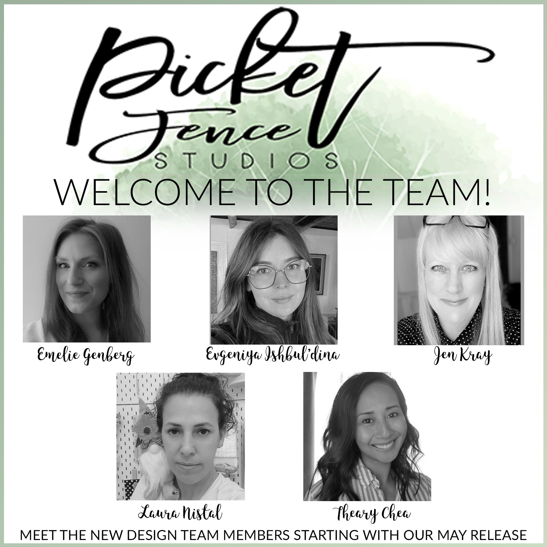 Welcome Emelie, Evgeniya, Jen, Laura, and Theary | New Design Team Members - Picket Fence Studios