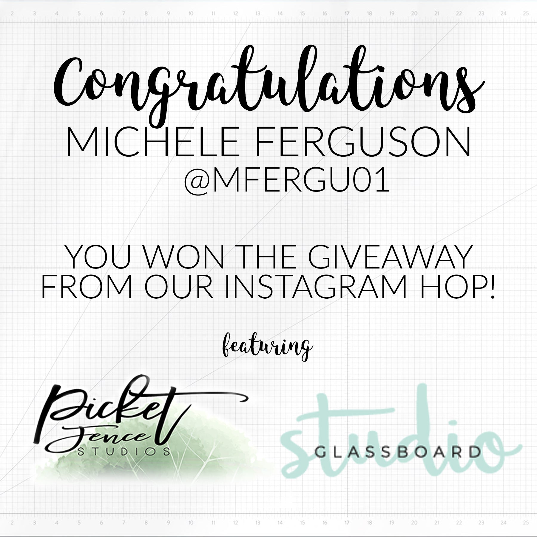 Winner from the Instagram Hop ft Glassboard Studio - Picket Fence Studios