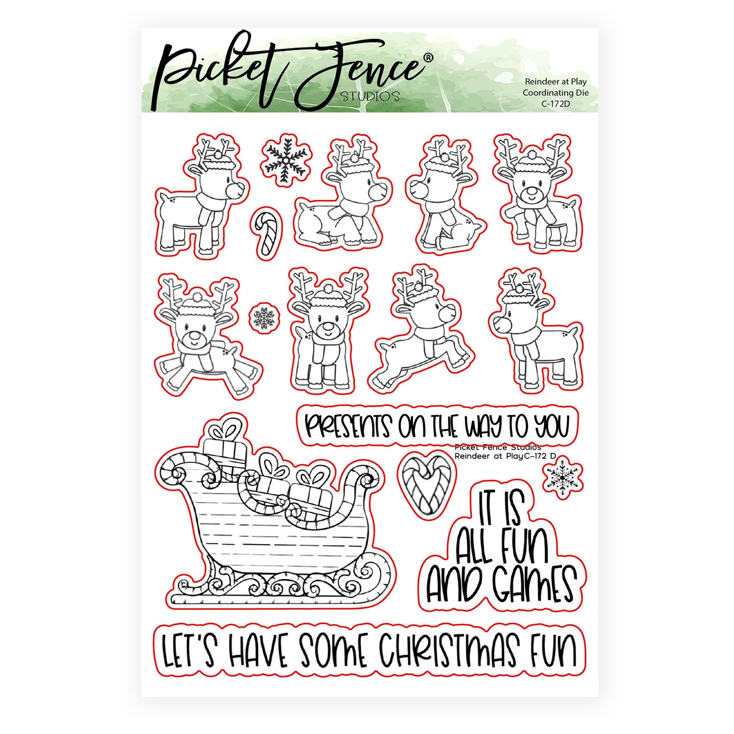 Reindeer at Play with Coordinating Die