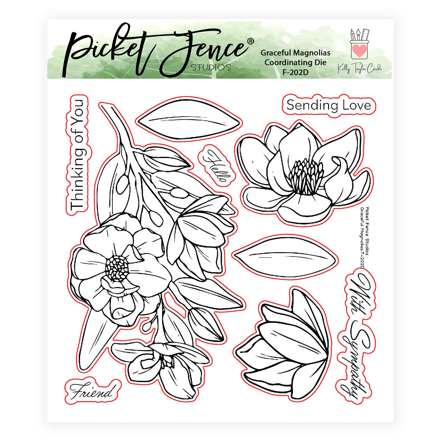 Graceful Magnolias Coordinating Die Lite Bundle with Colored Image Sheets