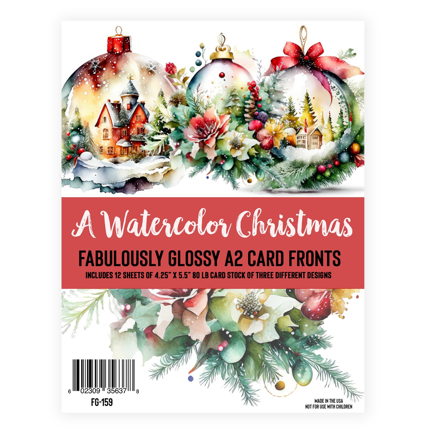 Fabulously Glossy A2 Card Fronts - A Watercolor Christmas